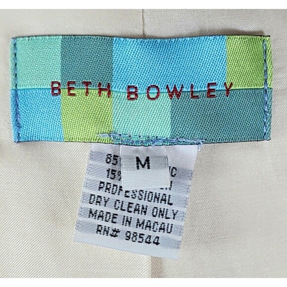 Beth Bowley Cream Faux Fur Jacket With Rose Accent Womens Size M Lined - Picture 6 of 15